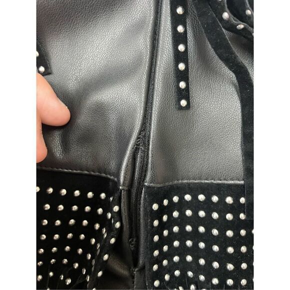 Sincerely Jules Black Studded Fringe Skirt Size Small - Picture 7 of 10